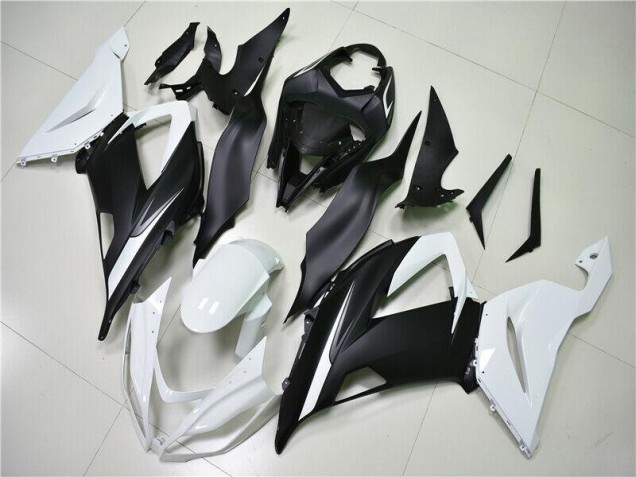 Carénages ZX6R 13-18 - Blanc Noir Carénages ZX6R 13-18 - Blanc Noir