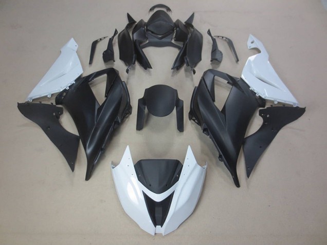 Carénages ZX6R 13-18 - Noir Blanc Carénages ZX6R 13-18 - Noir Blanc
